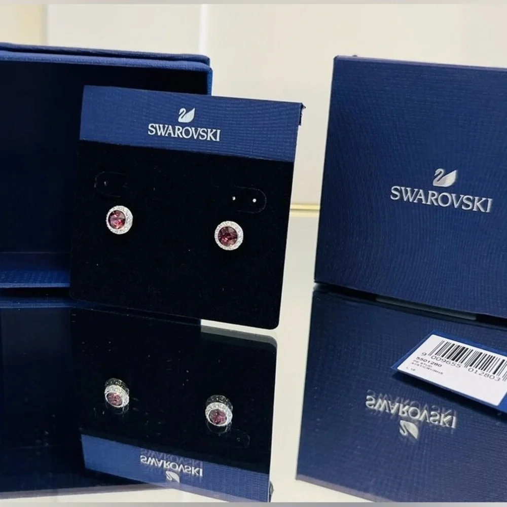 Authentic Swarovski Angelic Purple ( Violet ) Stud Earrings, 5501280.RARE.BNIB. - Picture 2 of 7
